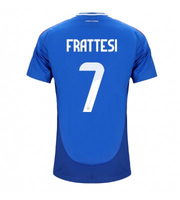 Italien Davide Frattesi #7 Hjemmebanetrøje EM 2024 Kort ærmer
